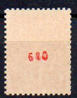 N° 1664b Neuf ** - N° Rouge Au Verso Sans Bandes De Phosphore - Cote 25€ - Coil Stamps