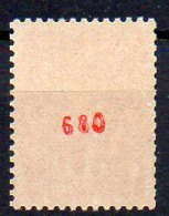 N° 1664b Neuf ** - N° Rouge Au Verso Sans Bandes De Phosphore - Cote 25€ - Roulettes
