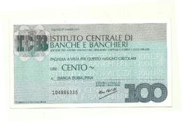 1977 - Italia - Istituto Centrale Di Banche E Banchieri - Banca Subalpina - [10] Chèques