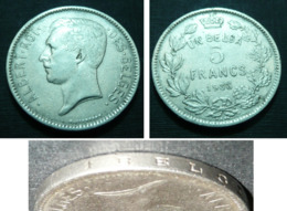 Pièce De Monnaie 5 Francs 1 Un Belga Belgique, Albert Roi Des Belges 1933 - 5 Frank & 1 Belga