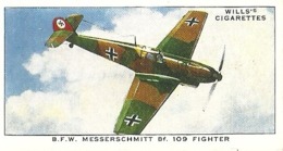 5806"B.F.W. MESSERSCHMITT Bf 109 FIGHTER-WILLS'S CARD N° 10-SET SPEED" - Wills