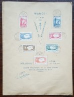 Côte D'Ivoire - YT N°127A, 161 + Aérien N°1 à 5 - JOURNEE DU PRISONNIER - 21 MAI 1944 - ABIDJAN - Covers & Documents