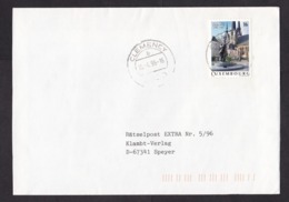 Luxembourg: Cover To Germany, 1996, 1 Stamp, Statue, Church, Cancel Clemency (minor Discolouring) - Lettres & Documents