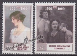 British Indian Ocean 1990 Yvert 106- 107, 90th Anniversary Of H.M. Lady Elizabeth - MNH - Territoire Britannique De L'Océan Indien