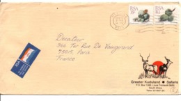 AFRIQUE DU SUD AFFRANCHISSEMENT COMPOSE SUR LETTRE POUR LA FRANCE 1989 - Cartas & Documentos