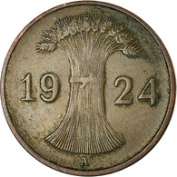 Monnaie, Allemagne, République De Weimar, Reichspfennig, 1924, Berlin, TTB - 1 Renten- & 1 Reichspfennig