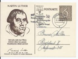 Dt.- Reich (002926) Propaganda Ganzsache P285/02 WHW Martin Luther, Sonderstempel Berlin 31.3.1940 - Enteros Postales