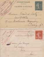 Lot De 2 Entier - Carte-lettre - (voir Scan) - Tarjetas Cartas