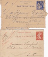 Lot De 2 Entier - Carte-lettre - (voir Scan) - Tarjetas Cartas