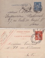 Lot De 2 Entier - Carte-lettre - (voir Scan) - Tarjetas Cartas