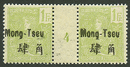 MONG-TSEU : Paire 1F (n°30) Avec MILLESIME 4 Neuf *. Trés Rare. Tirage = 120. Cote DALLAY = 850€. Superbe. - Altri & Non Classificati