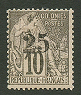 GABON : 25 S/ 10c (n°9) Neuf *. Cote 7500€. Tirage 400. Trés Rare En Neuf. Signé BRUN + Certificat SCHELLER. TTB. - Altri & Non Classificati