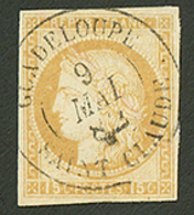 "SAINT CLAUDE " : CG 15c CERES (n°19) TB Margé Obl. GUADELOUPE SAINT CLAUDE. Rare Sur Ce Timbre (cote Détaché = 120€). S - Andere & Zonder Classificatie