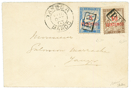 MAROC : 1903 5c S/ 5c (n°18) + 10c S/ 10c (n°19) Obl. P.P + TANGER MAROC Sur Enveloppe Locale. Cote Des Timbres Détachés - Other & Unclassified