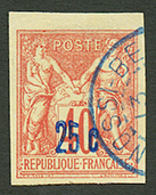 NOSSI-BE : 25c S/ 40c(n°7) TTB Margé Oblitéré NOSSI-BE. RARE. Cote 2700€. Signé BRUN & ROUMET. Superbe Qualité. - Otros & Sin Clasificación