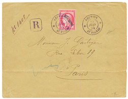 REUNION : 1895 80c (n°12) TB Margé Sur Enveloppe RECOMMANDEE De ST PIERRE Pour PARIS. Superbe. - Other & Unclassified