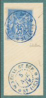 SENEGAL : CG 25c SAGE Bleu (n°35) Obl. SENEGAL ET DEP. ST LOUIS Sur Fragment. Signé SCHELLER. Superbe. - Altri & Non Classificati