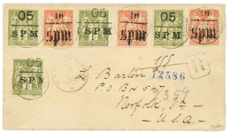 ST PIERRE ET MIQUELON : 1889 05 S/ 1F (n°11)x4 + 10 S/ 40c (n°6)x3 Obl. ST PIERRE ET MIQUELON Sur Enveloppe RECOMMANDEE  - Other & Unclassified