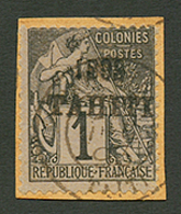 TAHITI : 1c (n°19) Oblitéré. Cote 1000€. Rare. Tirage 200. TTB. - Andere & Zonder Classificatie