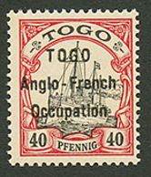 TOGO - ANGLO FRENCH OCCUPATION : 80pf (n°38) Espacement Large Neuf **. Cote 750€++. Rare Sans Charnière. Certificat SCHE - Sonstige & Ohne Zuordnung