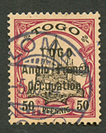 TOGO - ANGLO FRENCH OCCUPATION : 80pf (n°39B) Surcharge A Espacement étroit (2 Mm) Obl. LOME. Cote 17 000€. Certificats  - Autres & Non Classés