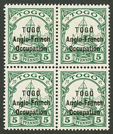 TOGO - ANGLO FRENCH OCCUPATION - Tirage De SANSANE MANGU : 5pf (n°55) Bloc De 4 Neuf (2 Timbres Du Haut *, 2 Timbres Du  - Autres & Non Classés