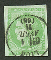 5c BORDEAUX (n°42) Obl. Type 16 LYON. Rare. Signé SCHELLER. Superbe. - Sonstige & Ohne Zuordnung