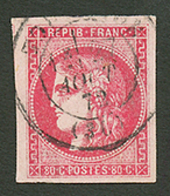 80c BORDEAUX (n°49) Trés Grandes Marges Obl. Cachet à Date. Signé SCHELLER. Superbe. - Sonstige & Ohne Zuordnung