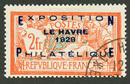 EXPOSITION LE HAVRE 1929 - 2F (n°257A) Obl. Cote 875€. Signé SCHELLER. Superbe. - Sonstige & Ohne Zuordnung
