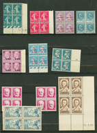 LOT FRANCE Neuf ** Bonnes Valeurs En Blocs De 4 (1920-40). Cote 3100€. Superbe. - Andere & Zonder Classificatie