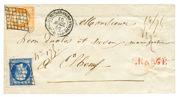 "Lettre CHARGEE Du CORPS EXPEDITIONNAIRE D' ITALIE" : 1856 20c + 40c Obl. GRILLE + CORPS EXPEDITIONNAIRE D' ITALIE 2e DI - Army Postmarks (before 1900)