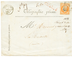 1856 40c (n°16) Pd Sur Enveloppe TELEGRAMME CHARGEE De CARCASSONNE. RARE. TB. - 1853-1860 Napoleon III