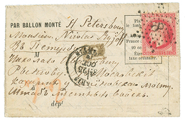 "BALLON-MONTE Pour La RUSSIE" : 80c (n°32) Obl. Etoile 8 + PARIS 25 Oct 70 Sur Lettre Avec Texte Pour ST PETERSBURG (RUS - Guerra De 1870