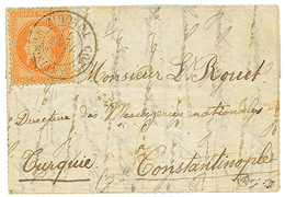 "BALLON MONTE Avec Oblitération Du LEVANT" : 40c (n°31) Obl. Cachet CONSTANTINOPLE TURQUIE 28 Janv 71 Sur Lettre Avec Te - Guerra De 1870