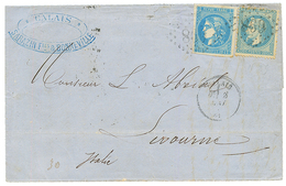 "MIXTE 2 émissions De Même Valeur Et Couleur" : 1871 20c EMPIRE (n°29) + 20c BORDEAUX (n°46) Obl. GC 860 + T.16 CALAIS S - 1870 Ausgabe Bordeaux