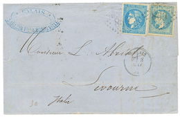 "MIXTE 2 émissions De Même Valeur Et Couleur" : 1871 20c EMPIRE (n°29) + 20c BORDEAUX (n°46) Obl. GC 860 + T.16 CALAIS S - 1870 Uitgave Van Bordeaux