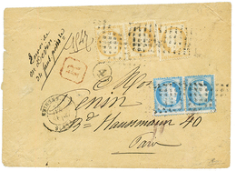 1875 15c CERES (x3) + 25c CERES (x2) Obl. ROULEAU De GROS POINTS Sur Env. De PARIS Pour PARIS. RARE. TTB. - Sonstige & Ohne Zuordnung