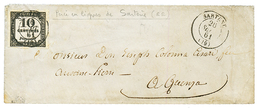 CORSE - PERCE En LIGNE De SARTENE : 1861 10c TAXE (n°2) Perçé En Ligne (rare) Obl. T.15 SARTENE Sur Enveloppe Pour QUENZ - Other & Unclassified