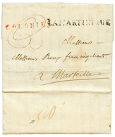 "PAQUEBOT Du ROI" : 1788 LA MARTINIQUE Noir + COLONIES Rouge (rare) Sur Lettre Avec Texte Daté "au MARIGOT MARTINIQUE. V - Maritime Post