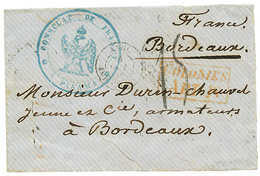 1856 CONSULAT DE FRANCE PANAMA + COLONIES ART.18 Sur Enveloppe Pour La FRANCE. RARE. TTB. - Schiffspost