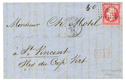 " ILES Du CAP VERT - Paquebot ESTRAMADURE" : 1861 80c(n°17) TTB Margé Sur Lettre De BORDEAUX Pour ST VINCENT (ILES Du CA - Maritieme Post