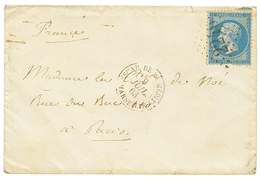 1863 20c Obl. GC 2240 + ESCAD. DE LA MEDIT. MARSEILLE Sur Enveloppe Avec Texte Daté "LE PIREE, A Bord Du REDOUTABLE" Pou - Maritieme Post