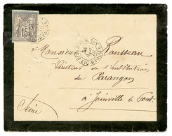 1878 COLONIES GENERALES 15c SAGE Gris TB Margé Obl. CORR. D' ARM. LIG. B PAQ FR N°4 Sur Enveloppe De MARTINIQUE Pour La  - Schiffspost