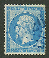 20c (n°22) Obl. GC 3926 En BLEU. Rare. Superbe. - Autres & Non Classés