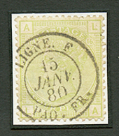 GRANDE BRETAGNE 4p Vert Obl. Cachet Maritime Français LIGNE F PAQ FR. RARETE. Superbe Qualité. - Sonstige & Ohne Zuordnung