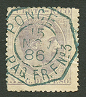 PORTO-RICO 5c Obl. Cachet Maritime Français PONCE PAQ FR. F N°3. GRANDE RARETE. Superbe Qualité. - Andere & Zonder Classificatie