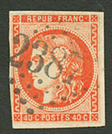 40c BORDEAUX Rouge Orange Obl. GC 2387 De MONACO. Léger Pelurage. Signé SCHELLER. TTB. - Other & Unclassified