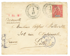 CONGO - OUBANGUI-CHARI TCHAD (PRECURSEUR) : 1907 CONGO 10c Obl. Cachet Rare OUBANGUI-CHARI FORT DE POSSEL Sur Enveloppe  - Andere & Zonder Classificatie