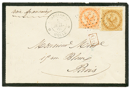 "MOULE" : 1866 AIGLE 10c + 40c + GUADELOUPE MOULE Sur Enveloppe Pour PARIS. TB. - Other & Unclassified