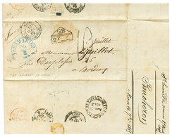 "ST LAURENT DU MARONI Via PARAMARIBO" : 1865 PARAMARIBO + GB/2F Sur Lettre De ST LAURENT DU MARONI Pour La FRANCE. Verso - Autres & Non Classés